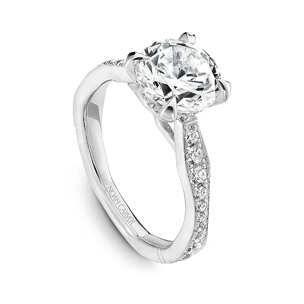 Pave Solitaire Diamond Engagement Ring Frontenac Jewellers Kingston, ON