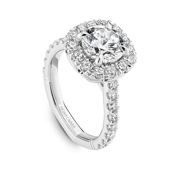 Round Diamond Halo Engagement Ring With Accent Stones Frontenac Jewellers Kingston, ON