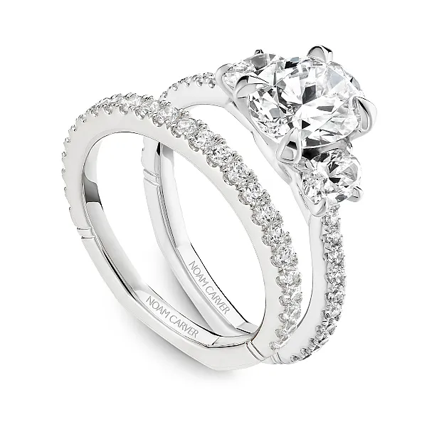 Oval Diamond Pave Engagement Ring Image 3 Frontenac Jewellers Kingston, ON