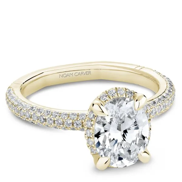 Yellow Gold Pave Diamond Engagement Ring Image 2 Frontenac Jewellers Kingston, ON