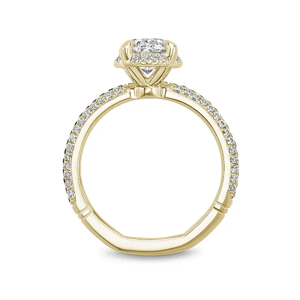 Yellow Gold Pave Diamond Engagement Ring Image 3 Frontenac Jewellers Kingston, ON