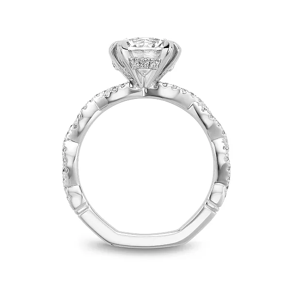 White Gold Twist Diamond Engagement Ring Image 2 Frontenac Jewellers Kingston, ON