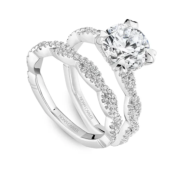 White Gold Twist Diamond Engagement Ring Image 4 Frontenac Jewellers Kingston, ON