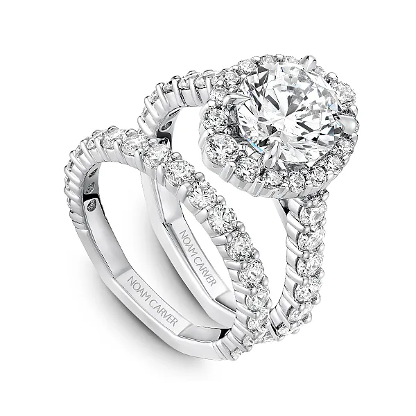 White Gold Halo Diamond Engagement Ring Image 3 Frontenac Jewellers Kingston, ON