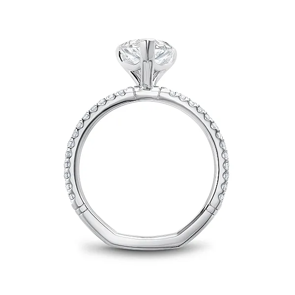 White Gold Semi Eternity Diamond Engagement Ring Image 2 Frontenac Jewellers Kingston, ON