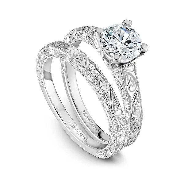 Carved Solitaire Diamond Engagement Ring Image 3 Frontenac Jewellers Kingston, ON