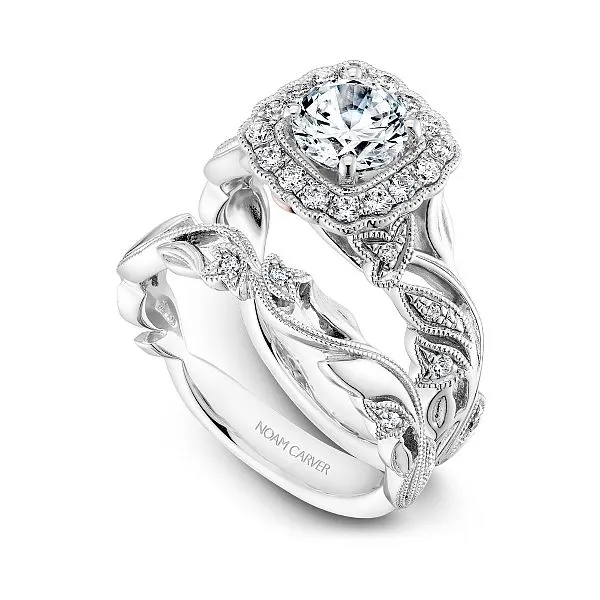 White Gold Nature Inspired Diamond Engagement Ring Image 4 Frontenac Jewellers Kingston, ON
