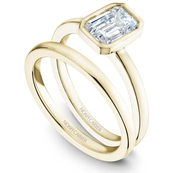 Emerald Cut Bezel Set Diamond Engagement Ring Image 3 Frontenac Jewellers Kingston, ON