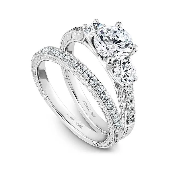 White Gold Trinity Style Diamond Engagement Ring Image 4 Frontenac Jewellers Kingston, ON