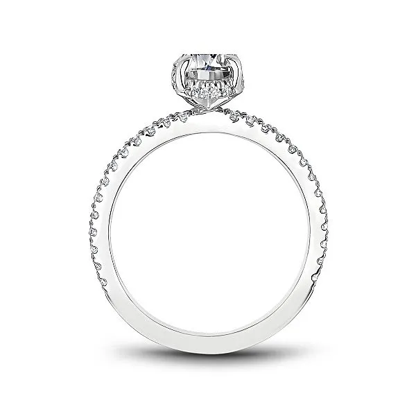 White Gold Halo Oval Diamond Engagement Ring Image 2 Frontenac Jewellers Kingston, ON