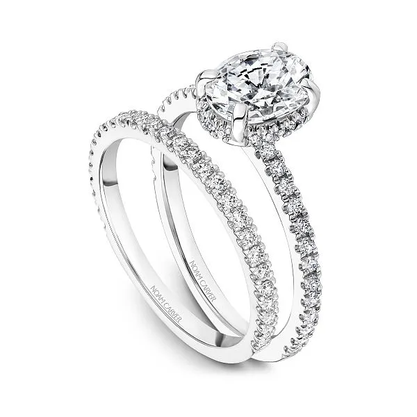 White Gold Halo Oval Diamond Engagement Ring Image 4 Frontenac Jewellers Kingston, ON