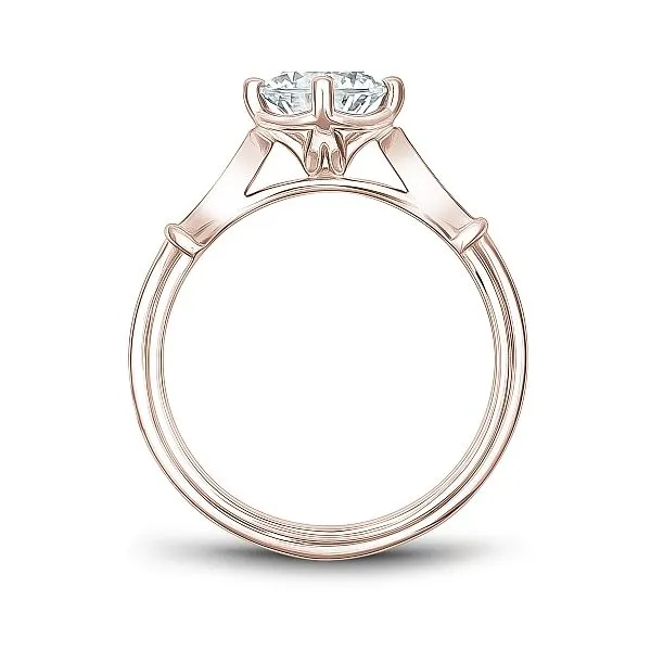 Rose Gold Diamond Engagement Ring with accent diamonds Image 3 Frontenac Jewellers Kingston, ON