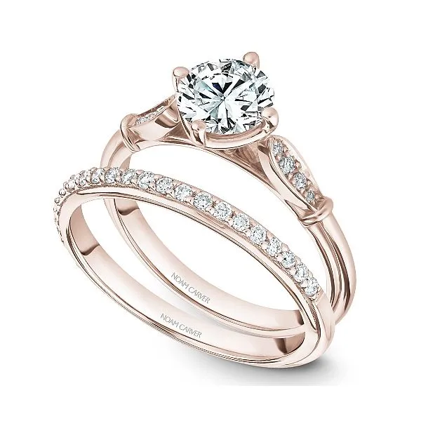 Rose Gold Diamond Engagement Ring with accent diamonds Image 4 Frontenac Jewellers Kingston, ON