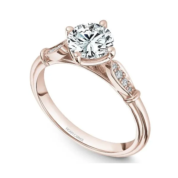 Rose Gold Diamond Engagement Ring with accent diamonds Frontenac Jewellers Kingston, ON