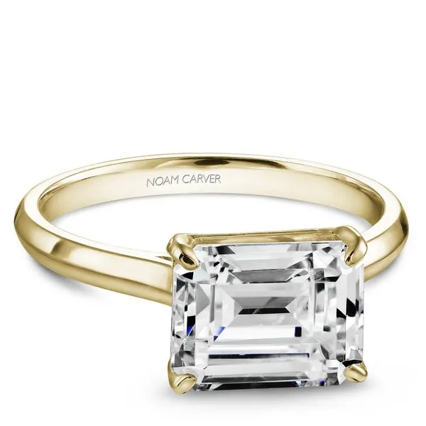 Yellow Gold East West Diamond Engagement Ring Image 2 Frontenac Jewellers Kingston, ON