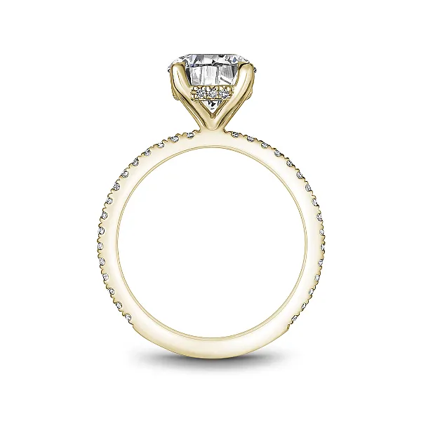yellow gold hidden halo semi eternity Diamond Engagement Ring Image 2 Frontenac Jewellers Kingston, ON