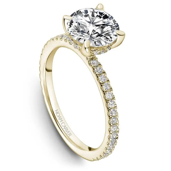 yellow gold hidden halo semi eternity Diamond Engagement Ring Frontenac Jewellers Kingston, ON