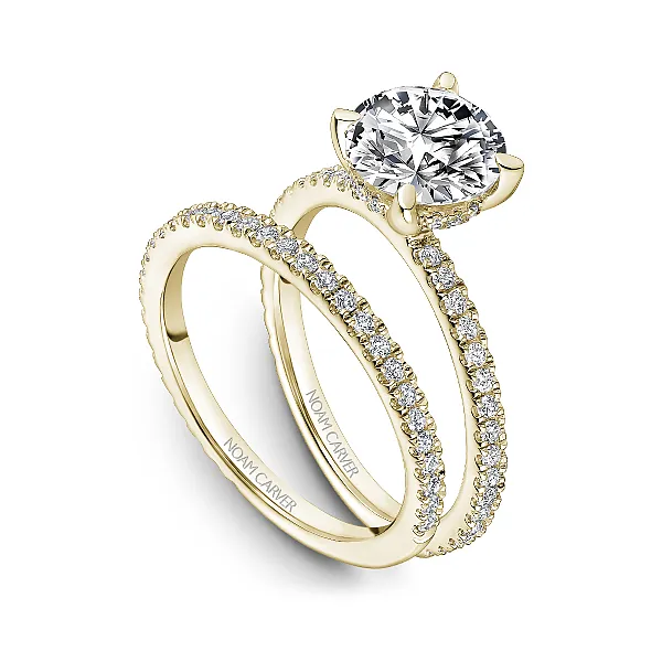 yellow gold hidden halo semi eternity Diamond Engagement Ring Image 4 Frontenac Jewellers Kingston, ON
