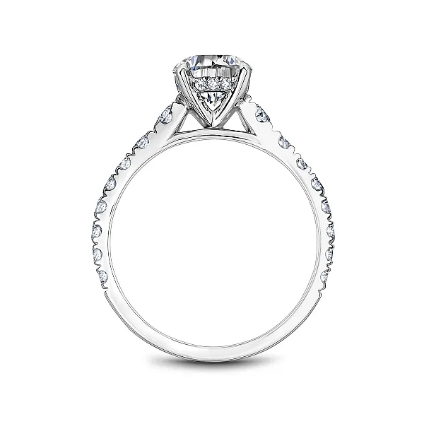 Round Diamond Solitaire Pave Engagement Ring Image 2 Frontenac Jewellers Kingston, ON