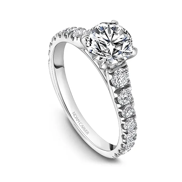 Round Diamond Solitaire Pave Engagement Ring Frontenac Jewellers Kingston, ON