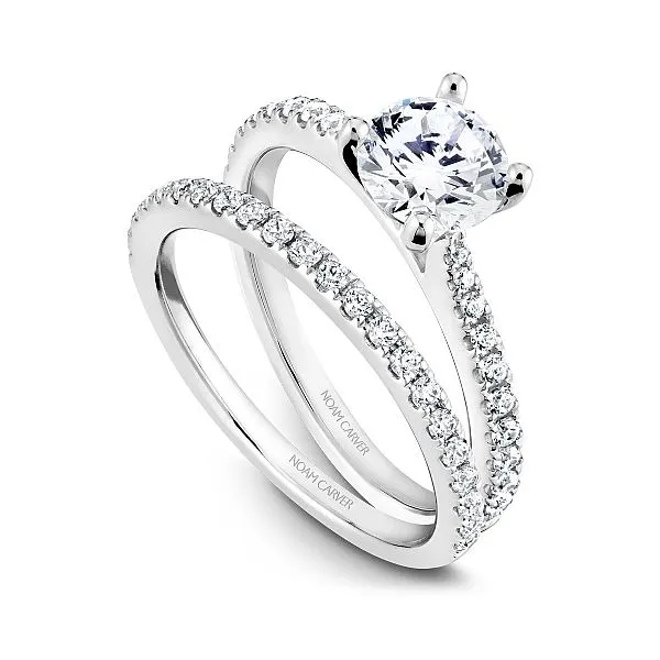 Solitaire Diamond Pave Engagement Ring Image 4 Frontenac Jewellers Kingston, ON