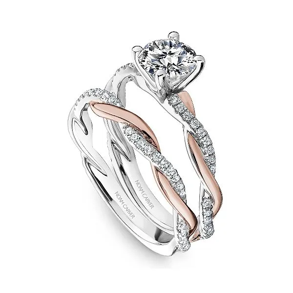 White and Rose Gold Accent Twist Diamond Engagement Ring Image 4 Frontenac Jewellers Kingston, ON