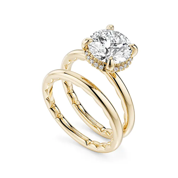 14K Yellow Gold Hidden Halo Diamond Engagement Ring Image 4 Frontenac Jewellers Kingston, ON