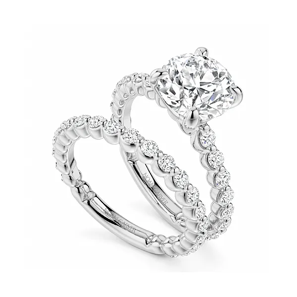 White Gold Eternity Scalloped Edge Style Diamond Engagement Ring Image 4 Frontenac Jewellers Kingston, ON
