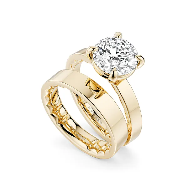 Yellow Gold Round Solitaire Diamond Engagement Ring Image 4 Frontenac Jewellers Kingston, ON