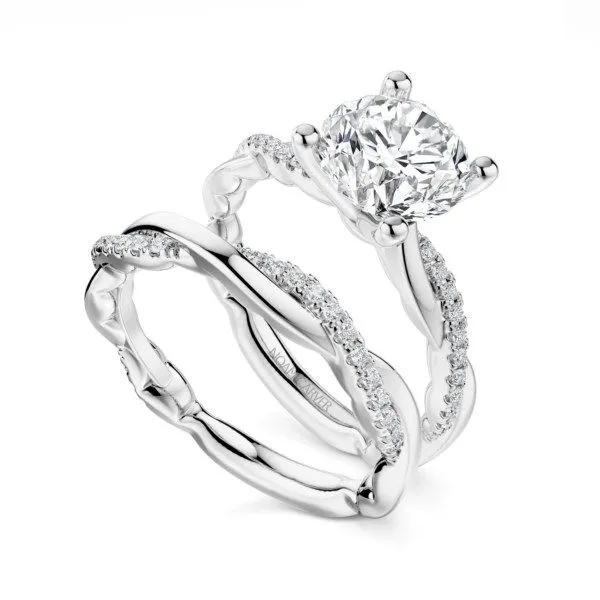 White Gold Twisted Classic Diamond Engagement Ring Image 4 Frontenac Jewellers Kingston, ON