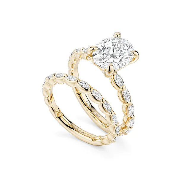 Oval Cut Diamond Engagement Ring With 12 Accent Diamonds Image 4 Frontenac Jewellers Kingston, ON