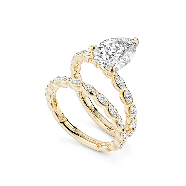 Pear Cut Semi Eternity Diamond Engagement Ring Image 4 Frontenac Jewellers Kingston, ON