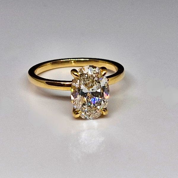 2.52 CT Lab-Grown Oval Diamond Engagement Ring with Hidden Halo in 14K Yellow Gold – Size 6.5 Frontenac Jewellers Kingston, ON