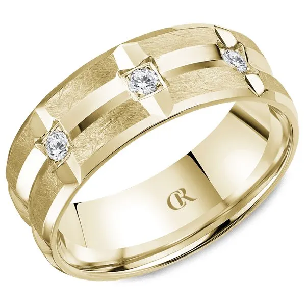 14K Yellow Gold Men’s Band – 8mm (Diamond-Cut Finish, 0.15ct) Frontenac Jewellers Kingston, ON