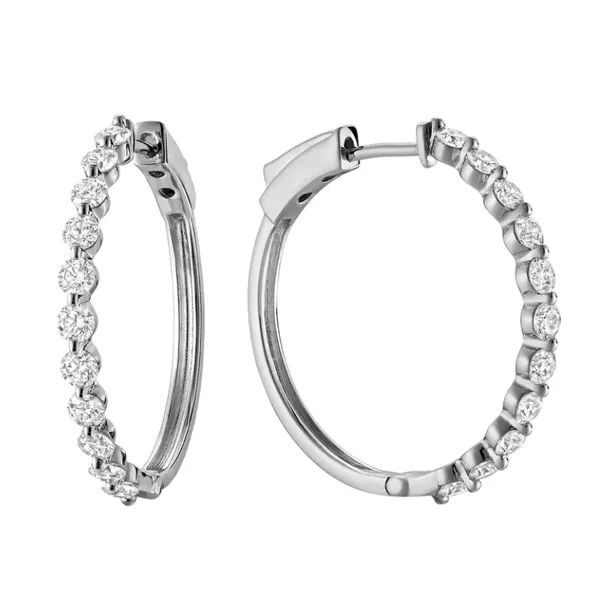 Slim Diamond Loop Earrings Frontenac Jewellers Kingston, ON