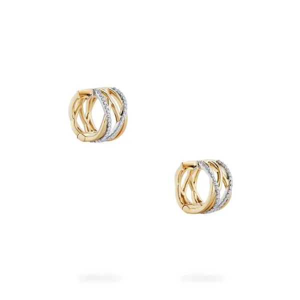 Birks Rosée du Matin Diamond and Yellow Gold Earrings (Small) Image 2 Frontenac Jewellers Kingston, ON