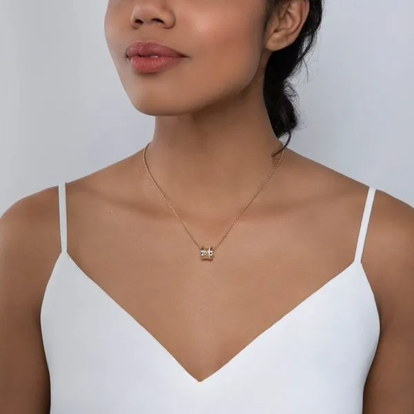 Birks Dare to Dream Tri-Gold Diamond Barrel Pendant Image 2 Frontenac Jewellers Kingston, ON