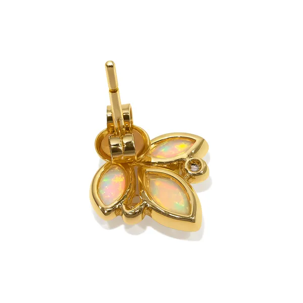 18K Yellow Gold Opal Doublet Stud Earrings Image 2 Frontenac Jewellers Kingston, ON