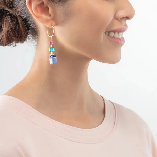 GeoCUBE Precious Statement earrings gold-multicolour Image 2 Frontenac Jewellers Kingston, ON