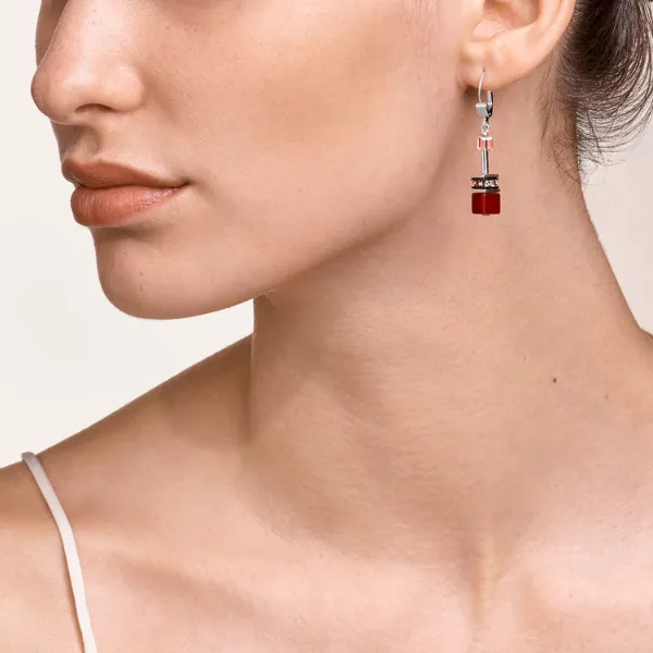 Earrings GeoCUBE Crystals & Gemstones red-purple Image 2 Frontenac Jewellers Kingston, ON