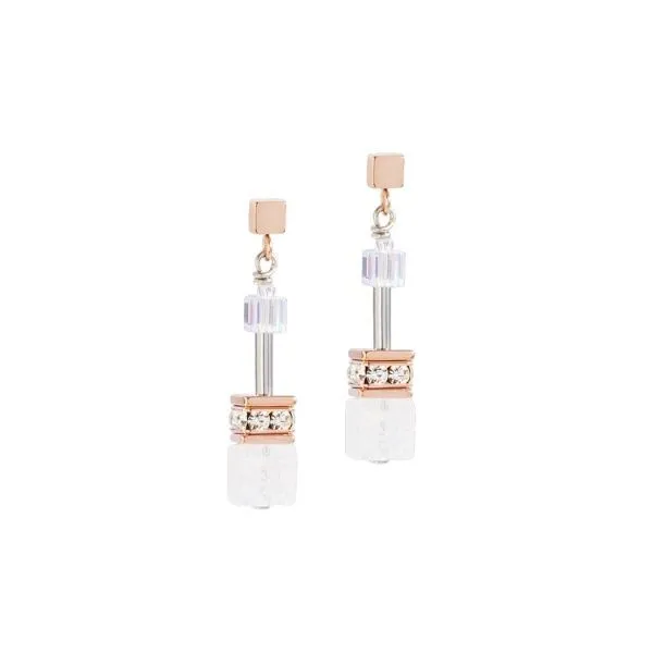 GeoCUBE® Iconic Nature earrings gold white Frontenac Jewellers Kingston, ON