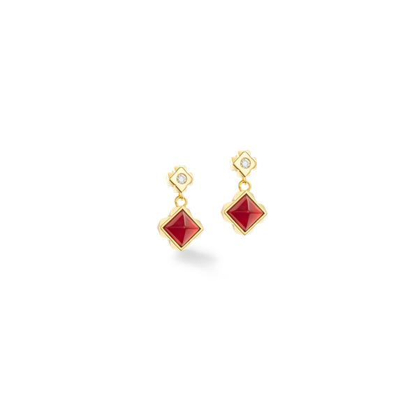 STATION Collection stud earrings gold-red Frontenac Jewellers Kingston, ON