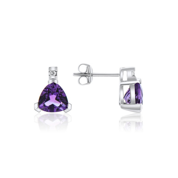 Amethyst and Diamond Stud Earrings Frontenac Jewellers Kingston, ON