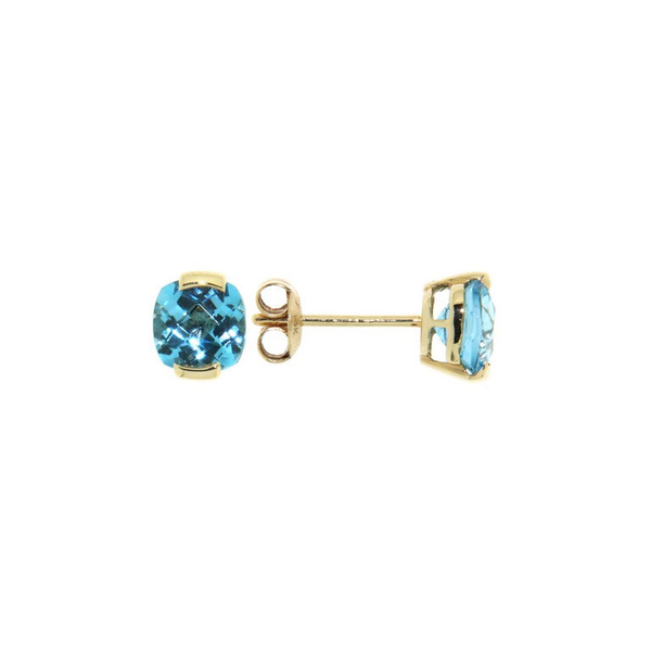 14K Yellow Gold Blue Topaz Earring Studs Frontenac Jewellers Kingston, ON