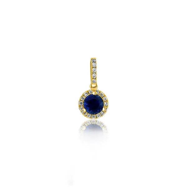 18K Yellow Gold Sapphire Pendant with Diamond Accents Frontenac Jewellers Kingston, ON