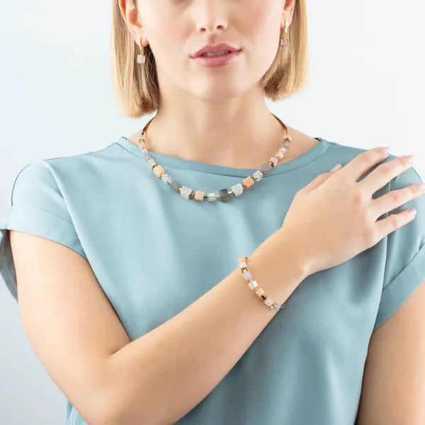 Necklace Precious Statement Cubes grey-peach Image 2 Frontenac Jewellers Kingston, ON