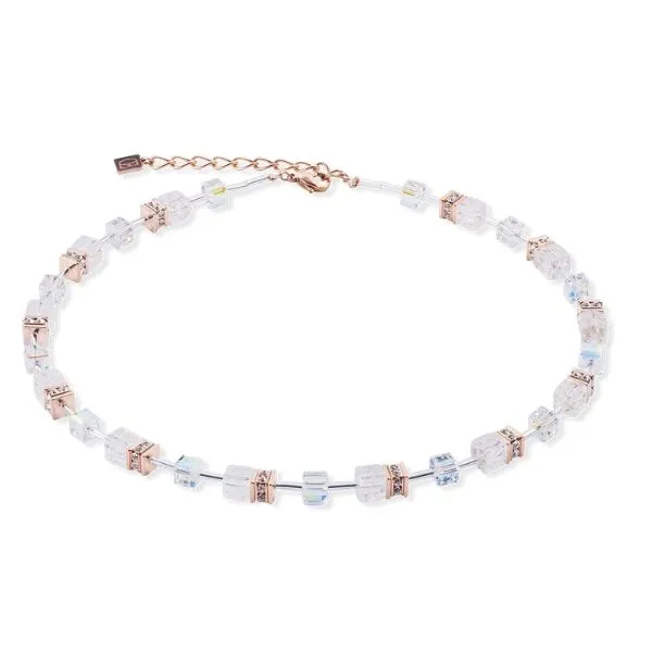 GeoCUBE® Iconic Nature necklace rosegold white Frontenac Jewellers Kingston, ON