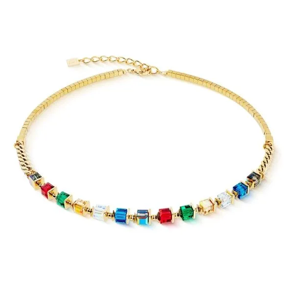 Necklace Sparkling Cubes Fusion Chain gold-multicolour Frontenac Jewellers Kingston, ON
