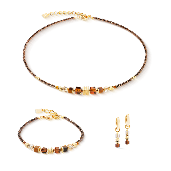 Wave Cube Flow gold-brown Necklace Image 2 Frontenac Jewellers Kingston, ON
