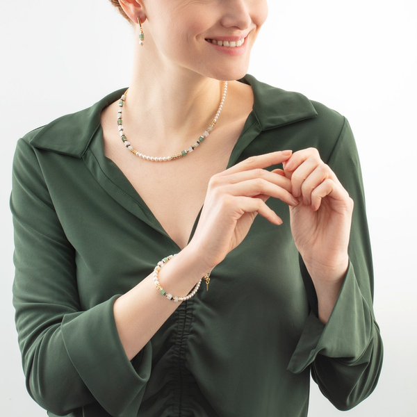 Precious Fusion Offset necklace gold-green Image 2 Frontenac Jewellers Kingston, ON